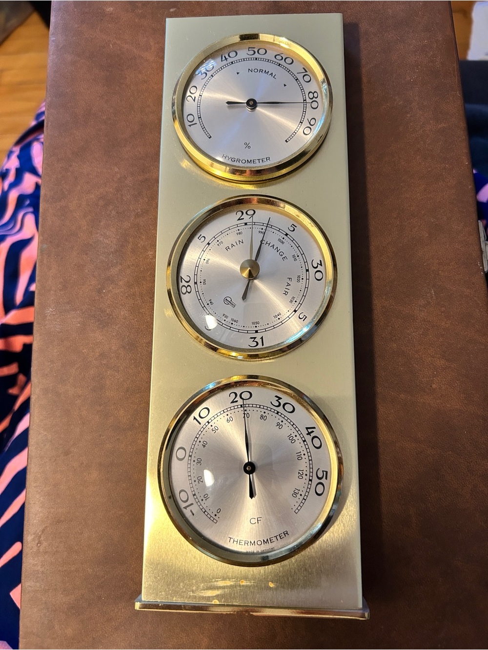 Brass vintage Weather Station - Hygrometer Barometer Thermometer, Barigo